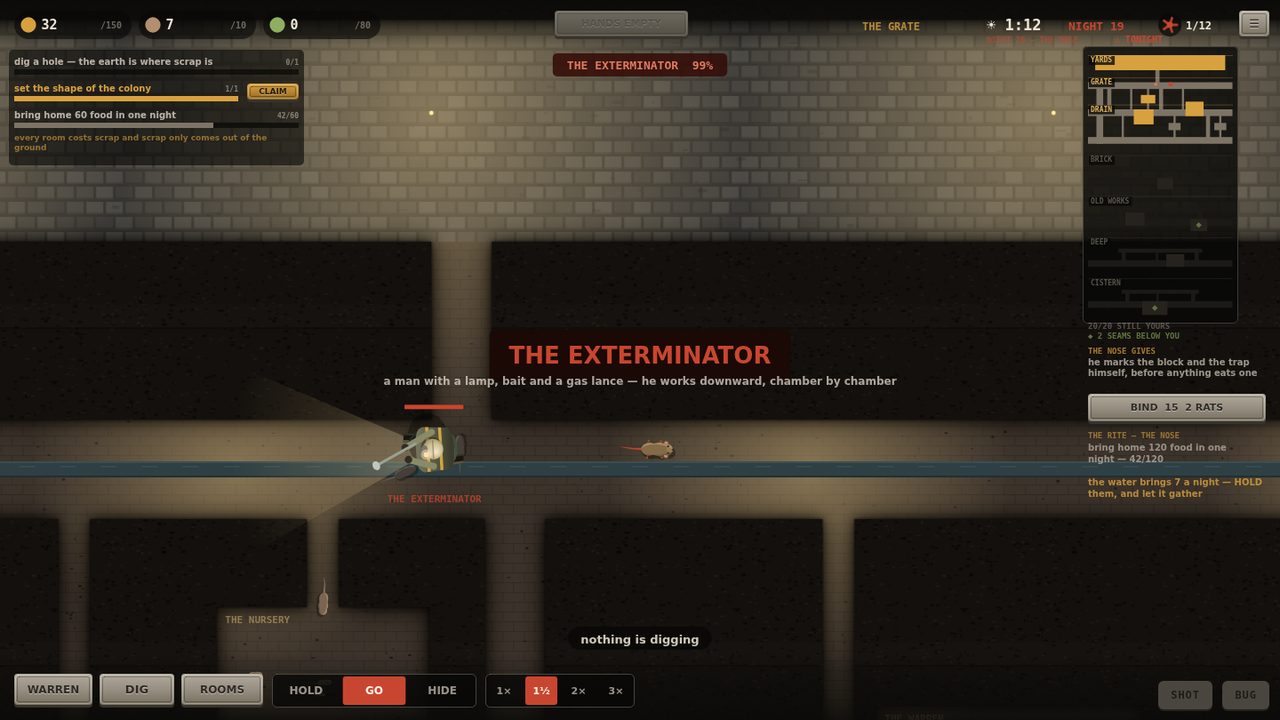 The Exterminator coming down a run with his lamp